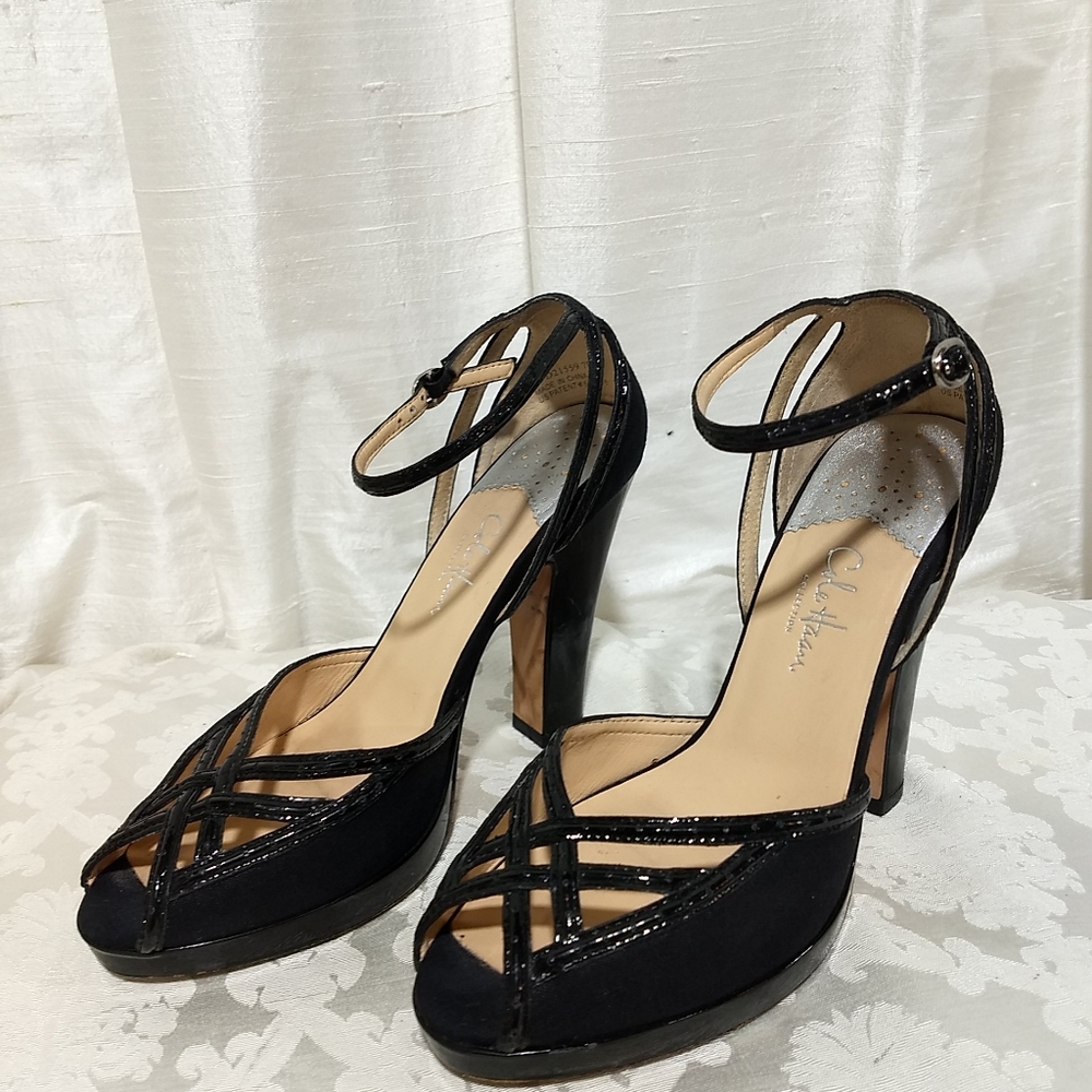 Cole Haan women's black strappy heels size 7 b